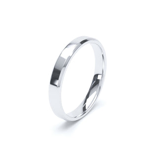 Ladies Plain Bevelled Profile Wedding Band