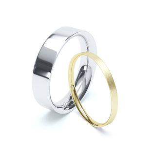 Ladies Plain Flat Court Profile Wedding Band