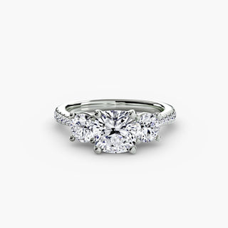 Three-Stone with Pavé Band