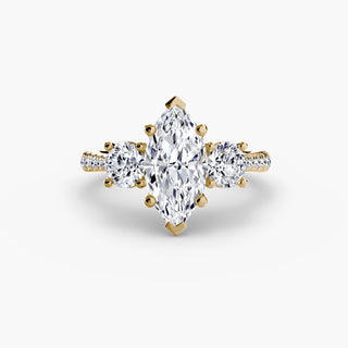 Three-Stone with Pavé Band