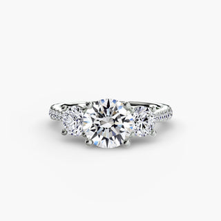 Three-Stone with Pavé Band
