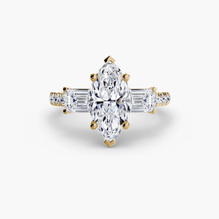 Three-Stone Ring with Pavé Band 4