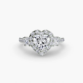 Three-Stone Ring with Halo 2