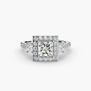 Three-Stone Ring with Halo 2