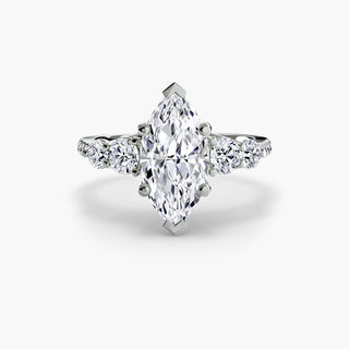 Five Stone Ring with Pavé Band