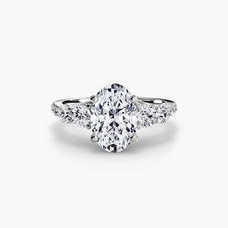 Five Stone Ring with Pavé Band