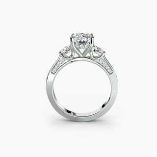 Three Stone with Pavé Shoulders